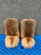 Double-Sided Red Fox Fur Boots For Outdoor Eskimo Fur Boots Arctic Boots Unisex image 6
