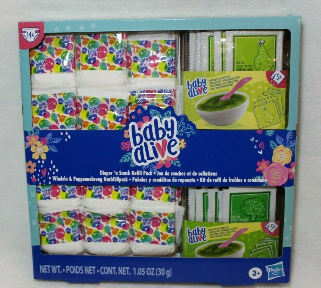 Baby Alive Diaper 'n Snack Refill Pack HASBRO New Sealed Present Gift