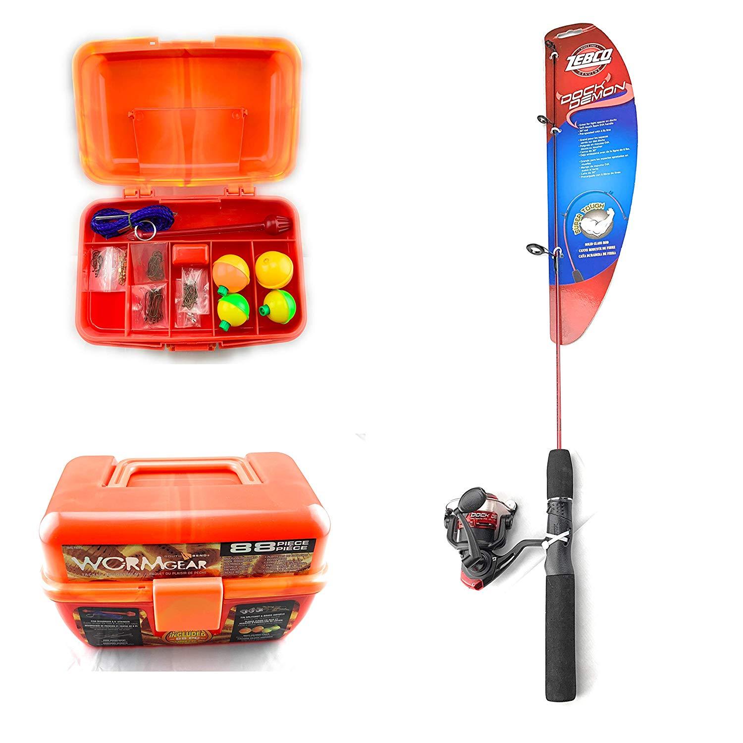 Zebco Fishing Dock Demon Spinning Combo& South Bend Worm Gear Tackle