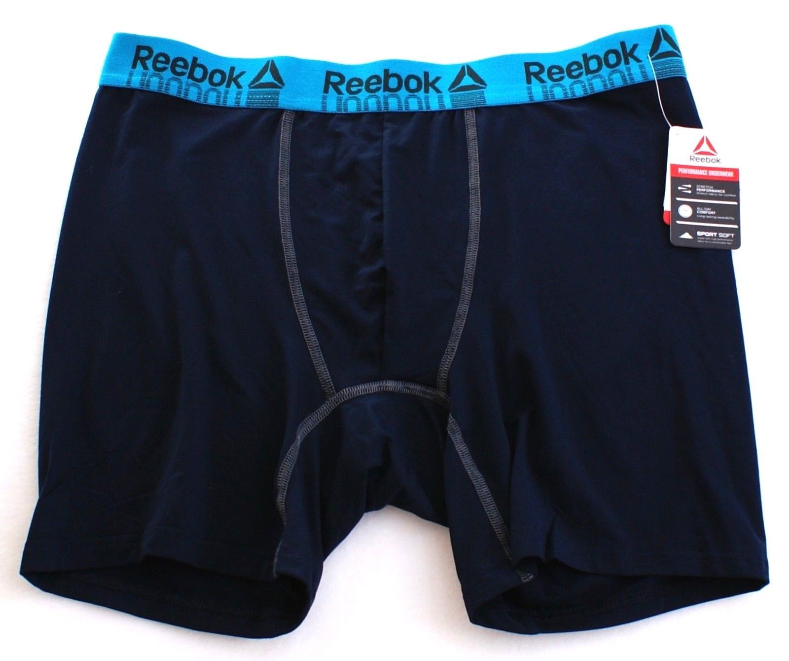 Reebok Performance Navy Blue Stretch Boxer Brief Underwear Men's NWT ...