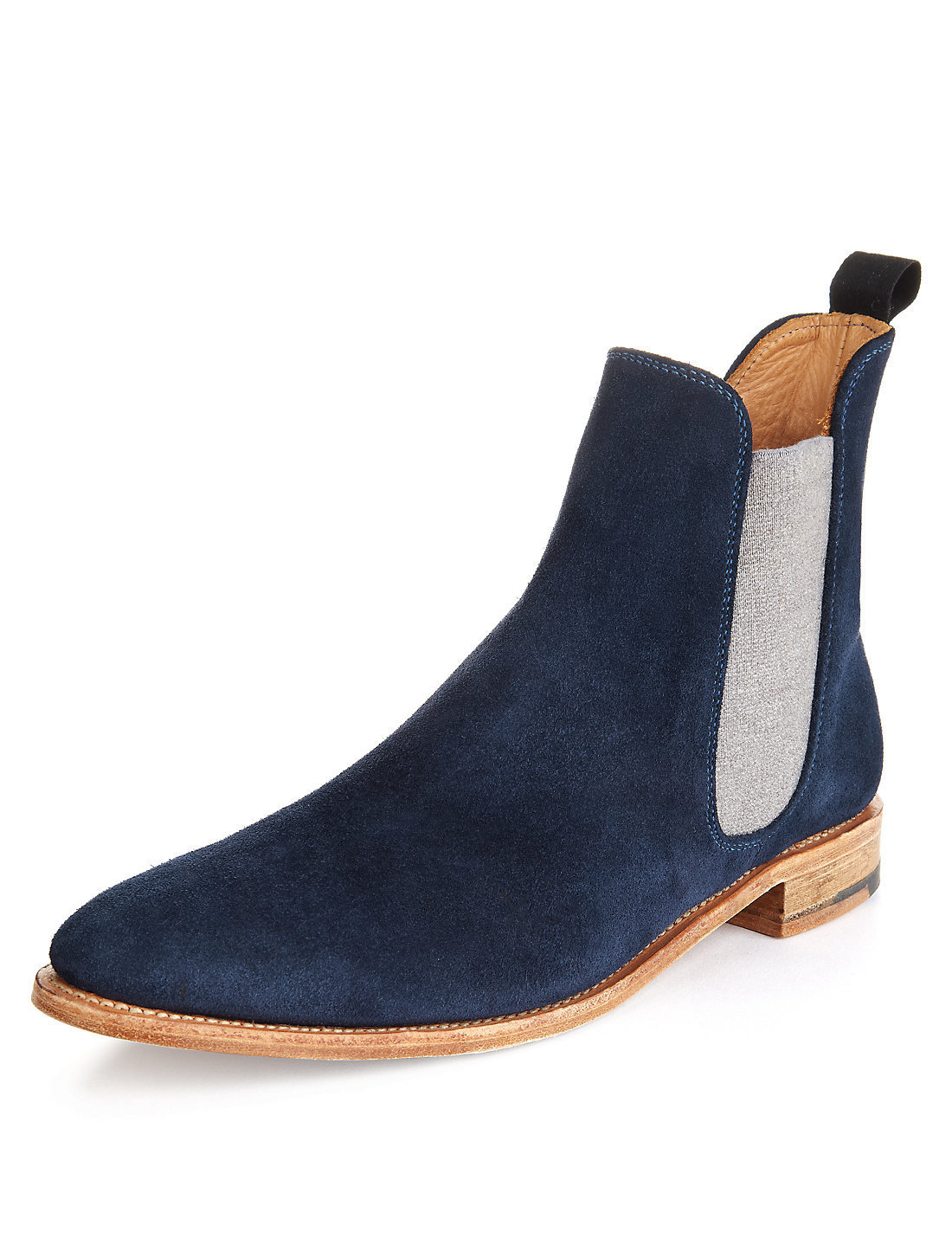 NEW Handmade mens chelsea boots, Men Fashion blue ankle-high suede leather boot