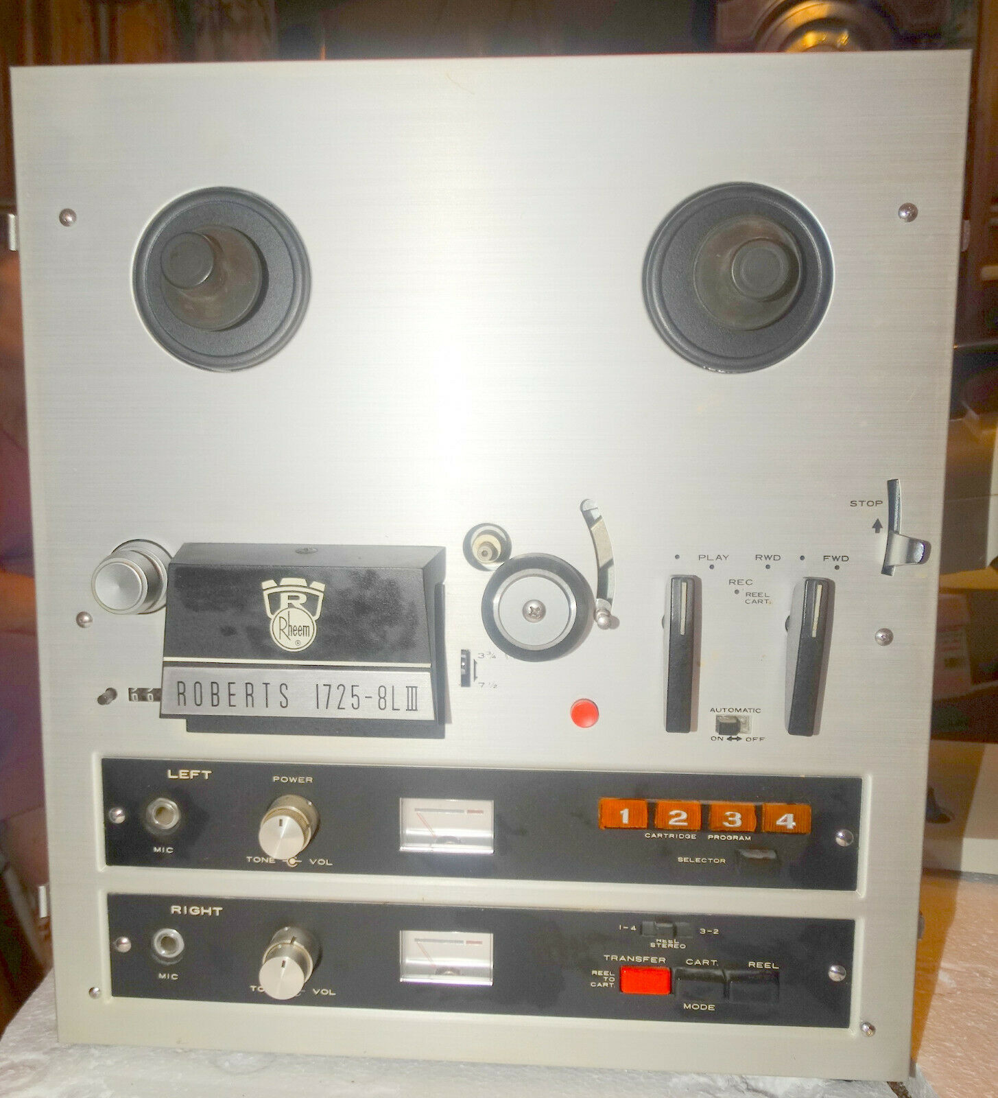 Rheem Roberts 17258L III Reel to Reel Tape Deck 8 Track Play Recorder