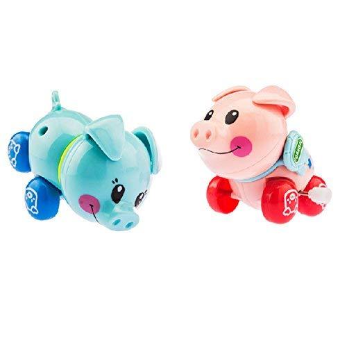 PANDA SUPERSTORE Set of 2 Lovely Animals Wind-up Toy for Baby/Toddler/Kids, Pigg