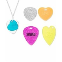 Steven Madden Interchangeable Heart Tag Pendant Necklace Set Color Silver New - $12.25