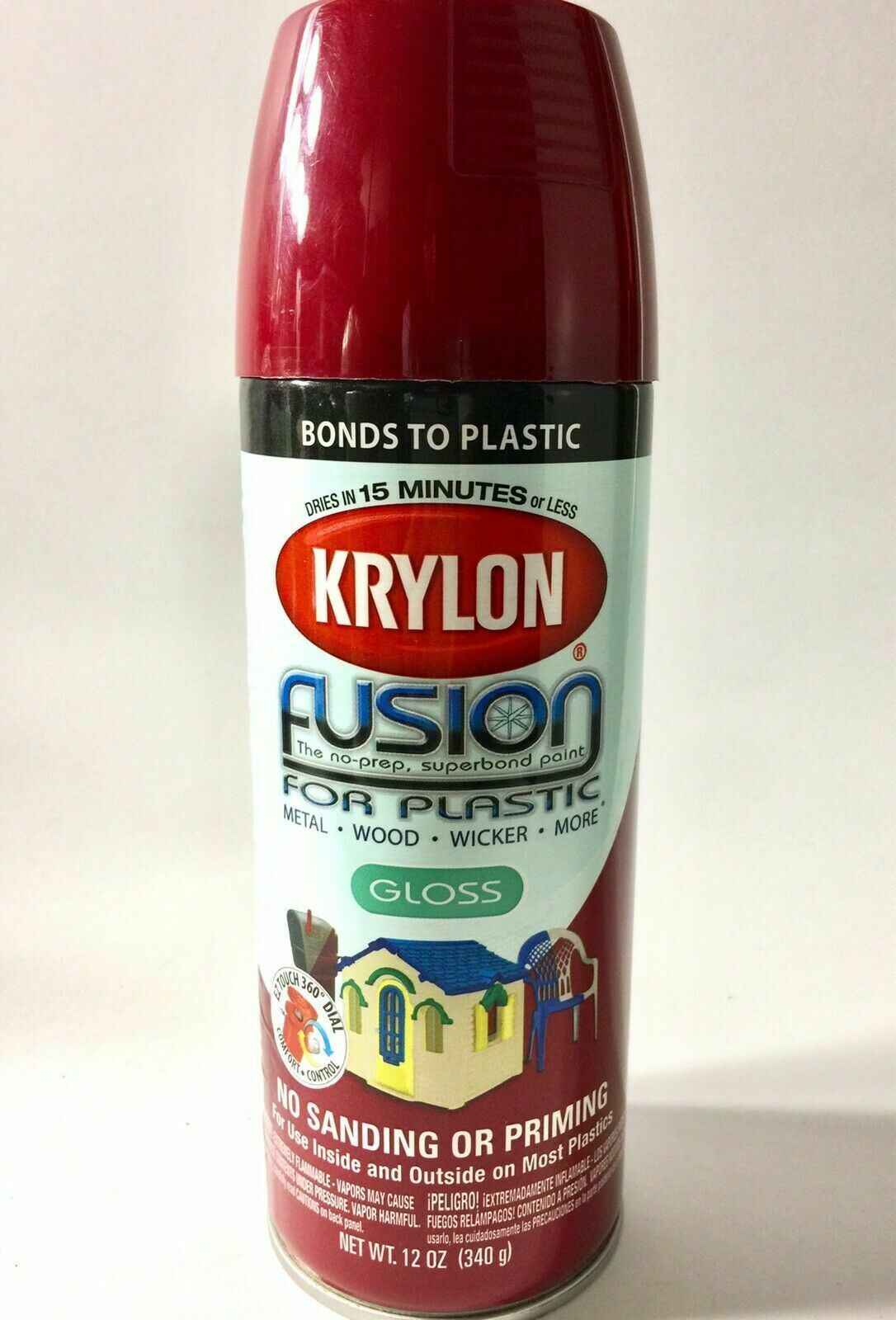 Krylon Fusion For Plastic Gloss Spray 2325 BURGUNDY , 12 Oz ...