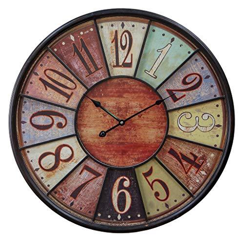 VIPSSCI 24" Wooden Wall Clock Multi Color Tuscan Numbers with Iron