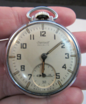 Ingersoll RADIOLITE pocket watch GLOW face USA 1920&#39;s - $65.44