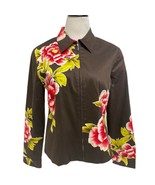 BETU Sport Womens Blazer Zip Front with Floral Brown Multi-coloured EU 12 - $17.52