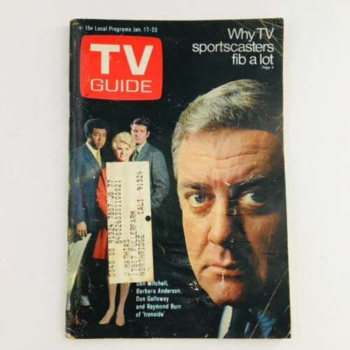 TV Guide January 17 1970 Vol 18 3 The Cast of 'Ironside' Cover, Los