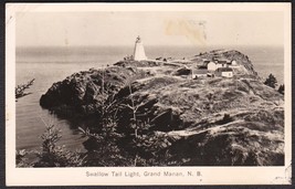 Grand Manan, New Brunswick, Canada RPPC - Swallow Tail Lighthouse Postcard - $9.75