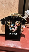  Disney Parks Mickey Mouse Black T Shirt Keychain w/ Lobster Claw #1 Tia NEW