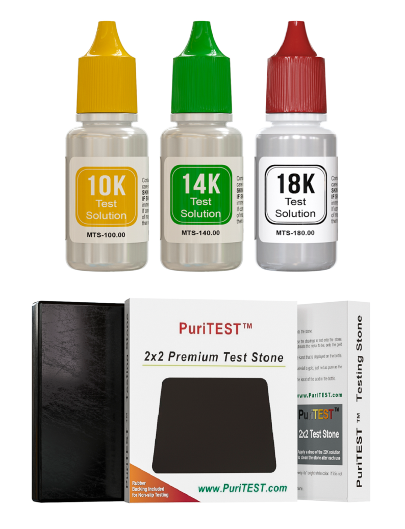 PuriTEST 10k 14k 18k Gold Test Acid Solutions Tester Kit Detect Metals