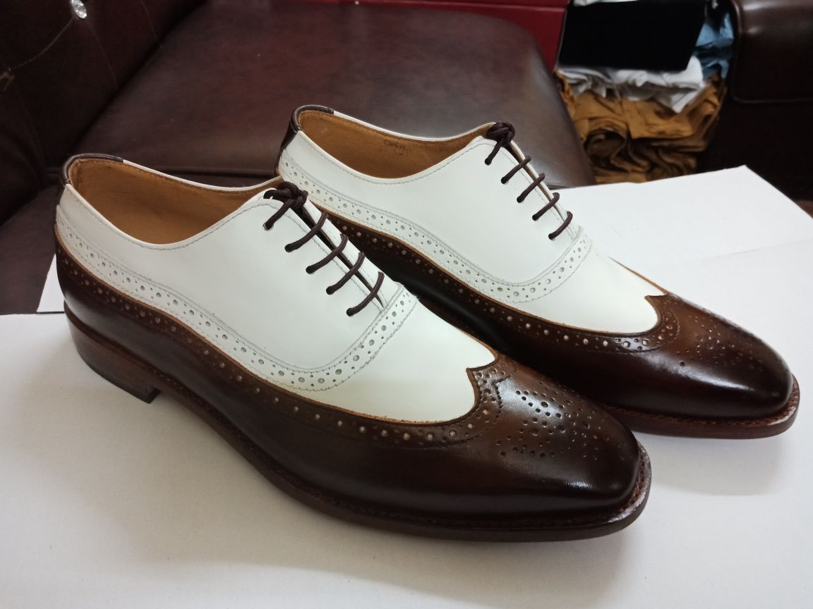 brown and white wingtip