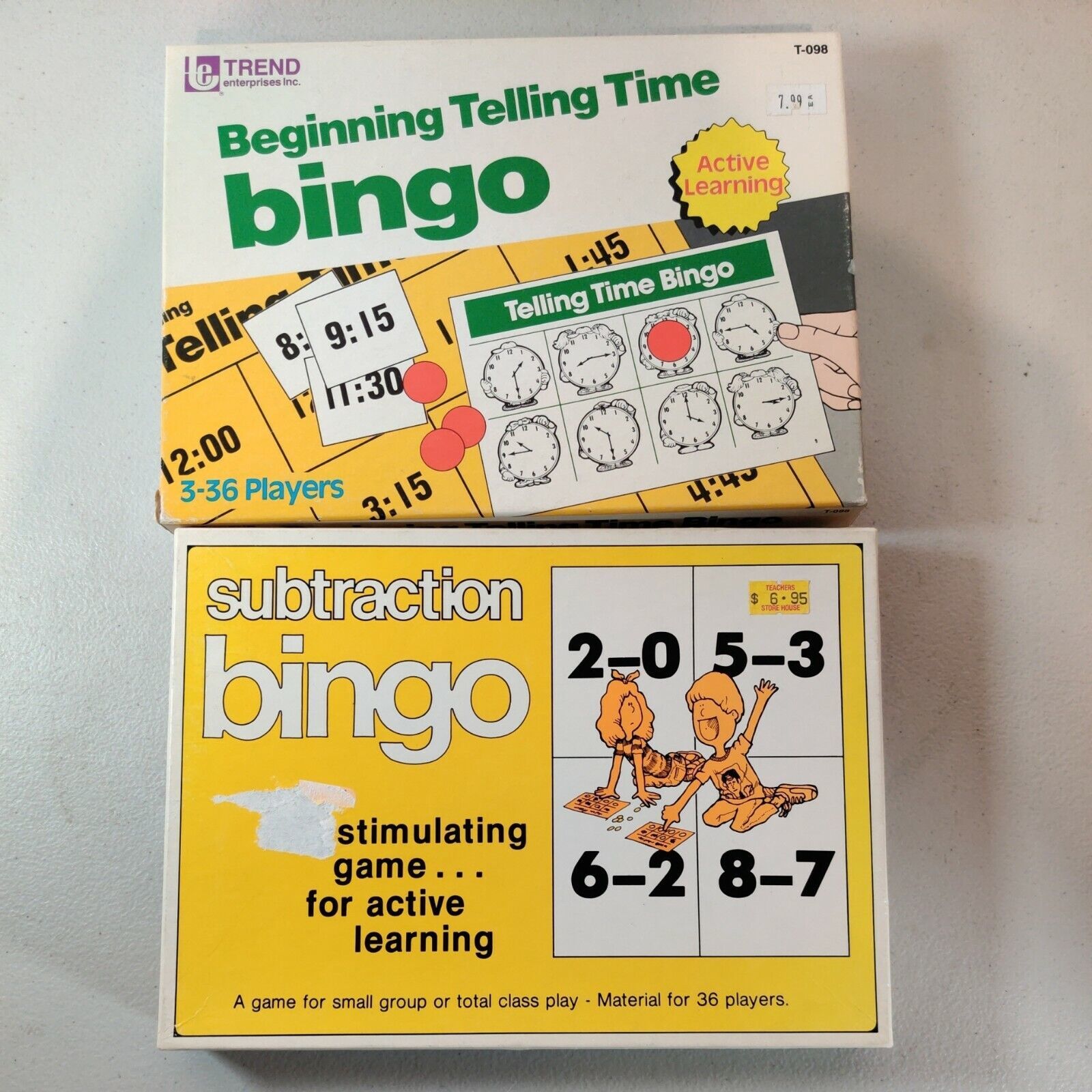 vtg-beginning-telling-time-bingo-subtraction-bingo-pre-k-k