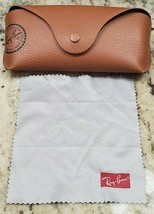 Ray Ban Sunglasses Eye glasses Sunglass case Brown leather Case &amp; cleani... - $11.88