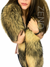 Finn Raccoon Fur Boa 70' (180cm) Saga Furs Stole Collar Big Natural Fur Scarf image 6