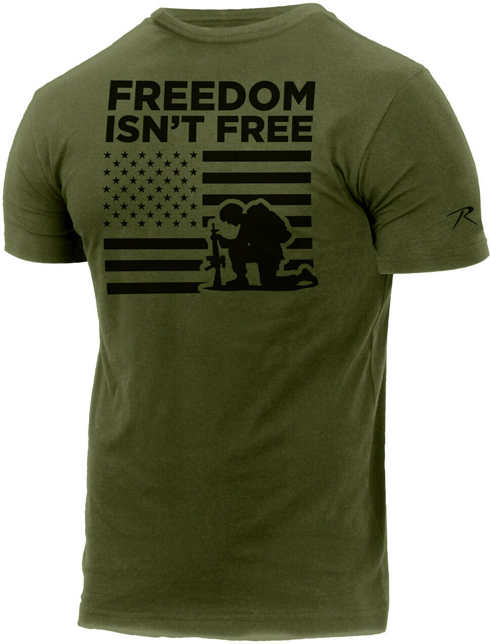 Olive Drab Freedom Isn't Free US Flag Soldier Military Army T-Shirt Tee ...