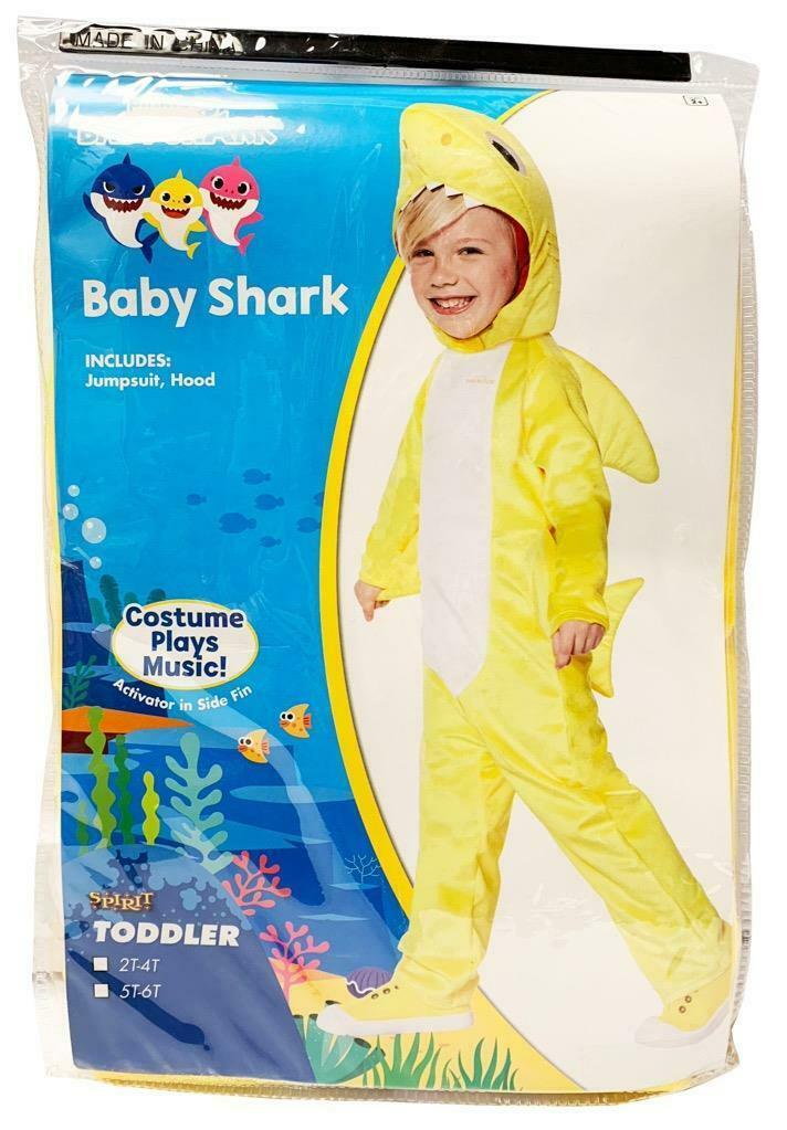 NEW Pinkfong Baby Shark Kids Size 5 6 Yellow Musical Costume Set - Unisex