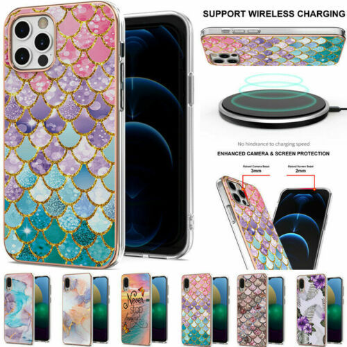 For iPhone 13 12 Pro Max 7 8  Marble Soft Silicone Back Case Cover