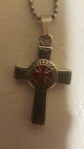 Knights Templar Stainless Steel  Necklace Cross Two-Sided Pendant  image 1