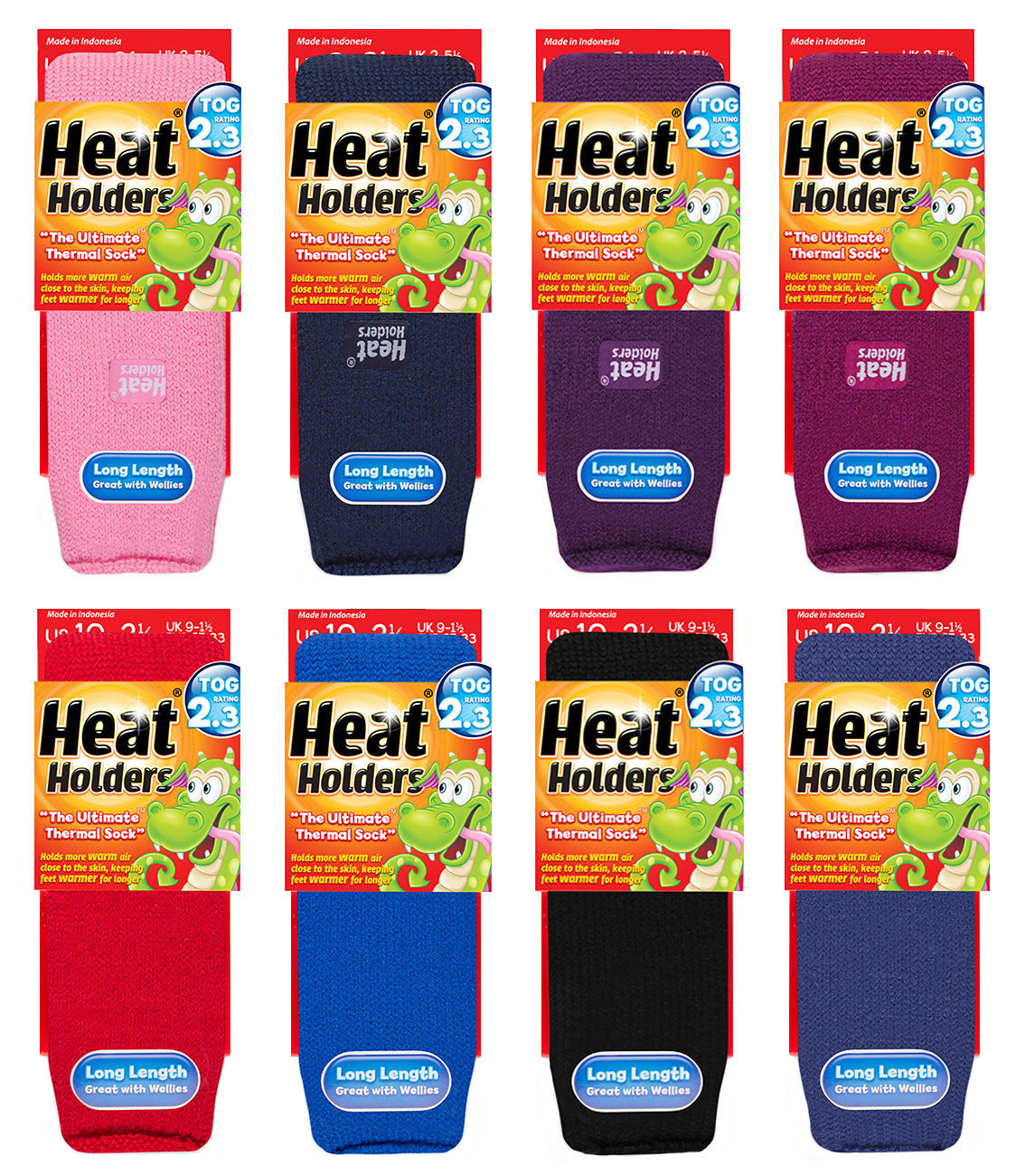 Heat Holders - Girls Boys Kids Winter Warm Thick Colorful Thermal Crew Socks