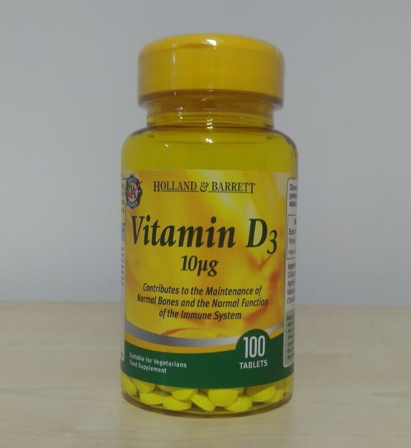 Vitamin D3 [10ug] Holland and Barrett Vitamin D3 (10ug) 100 tablets
