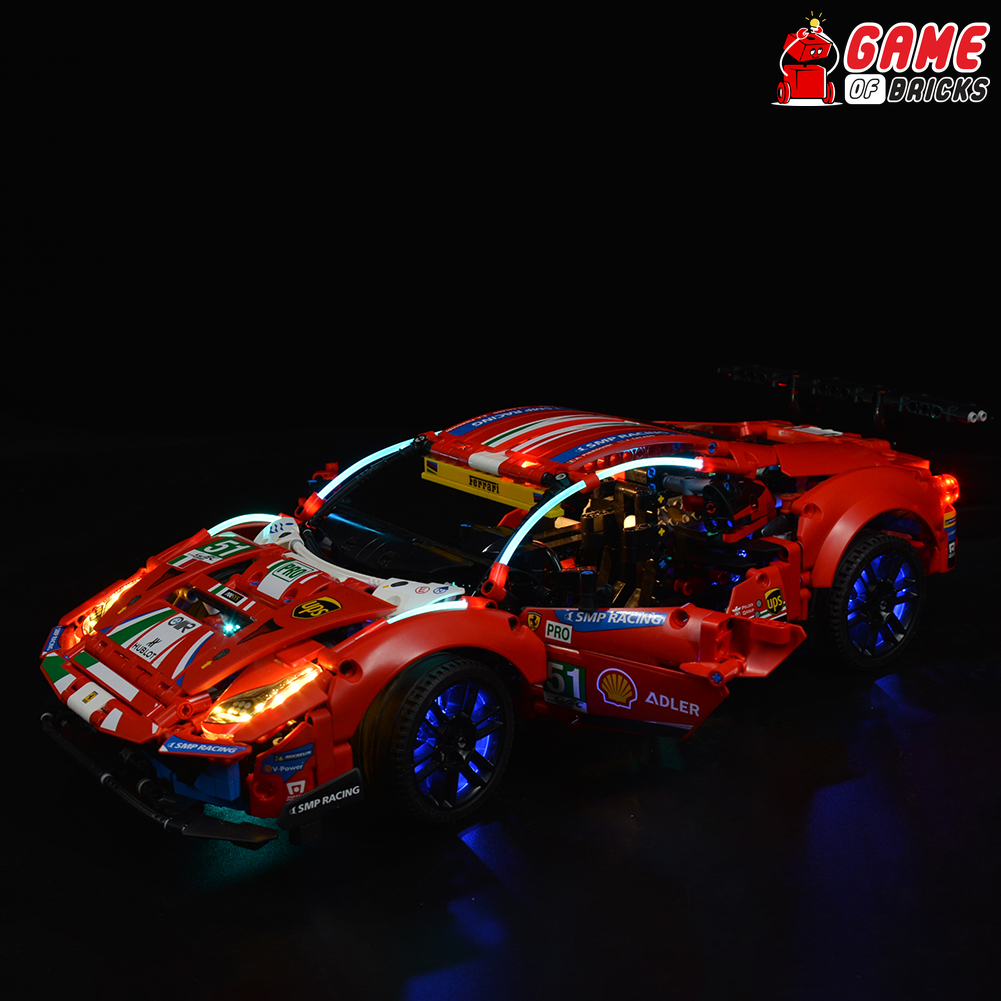 Primary image for LED Light Kit for Ferrari 488 GTE AF Corse #51 - Compatible with Lego 42125 Set