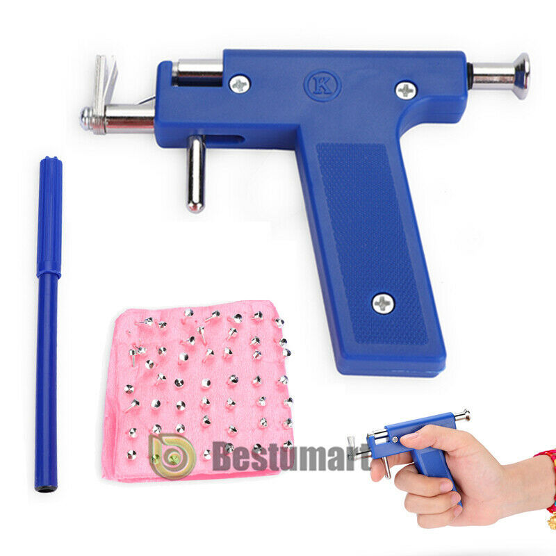 Pro Ear Piercing Gun With 98pcs Studs Kit Tool Set Ear Nose Navel Body 