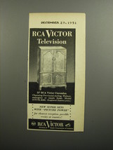 1951 RCA Victor Clarendon Television Advertisement - $14.99