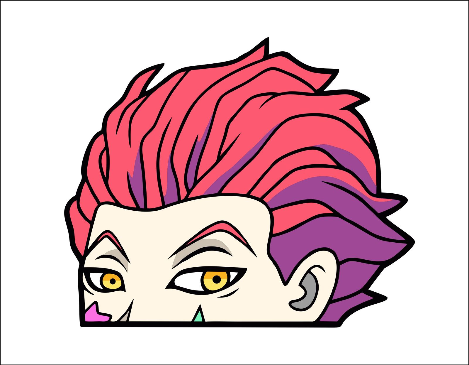 hisoka peeking peeker window vinyl decal anime laptop sticker hunter x