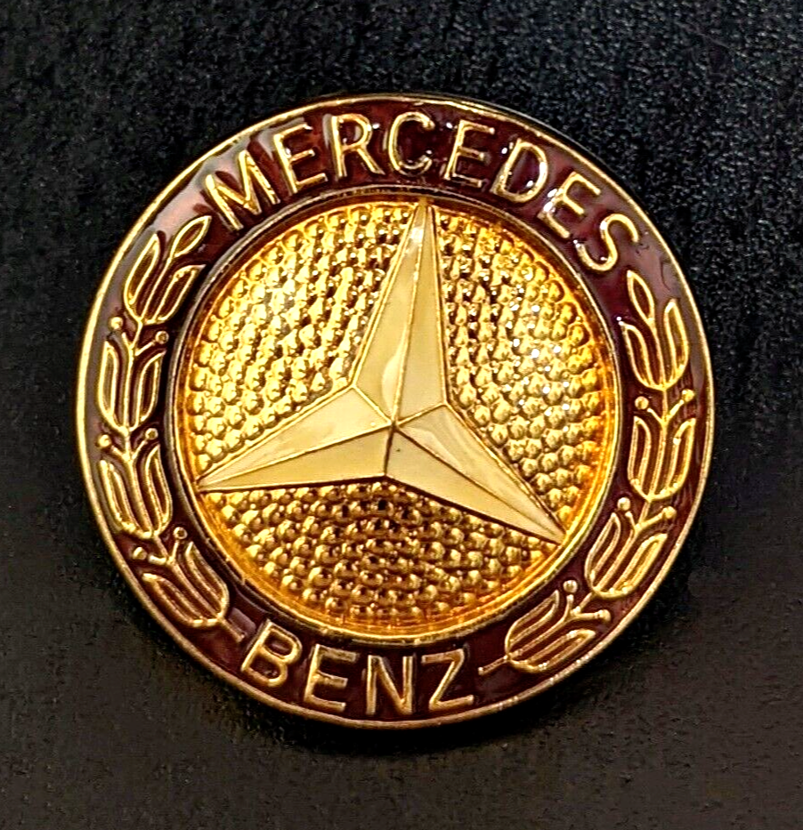 MERCEDES GOLD BURGUNDY W123 W126 GRILL BADGE EMBLEM 240D 300D 300CD ...