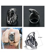 Anarchy Sons of Gunamis Ring Grim Reaper Skull 316L Stainless Complete S... - $17.99
