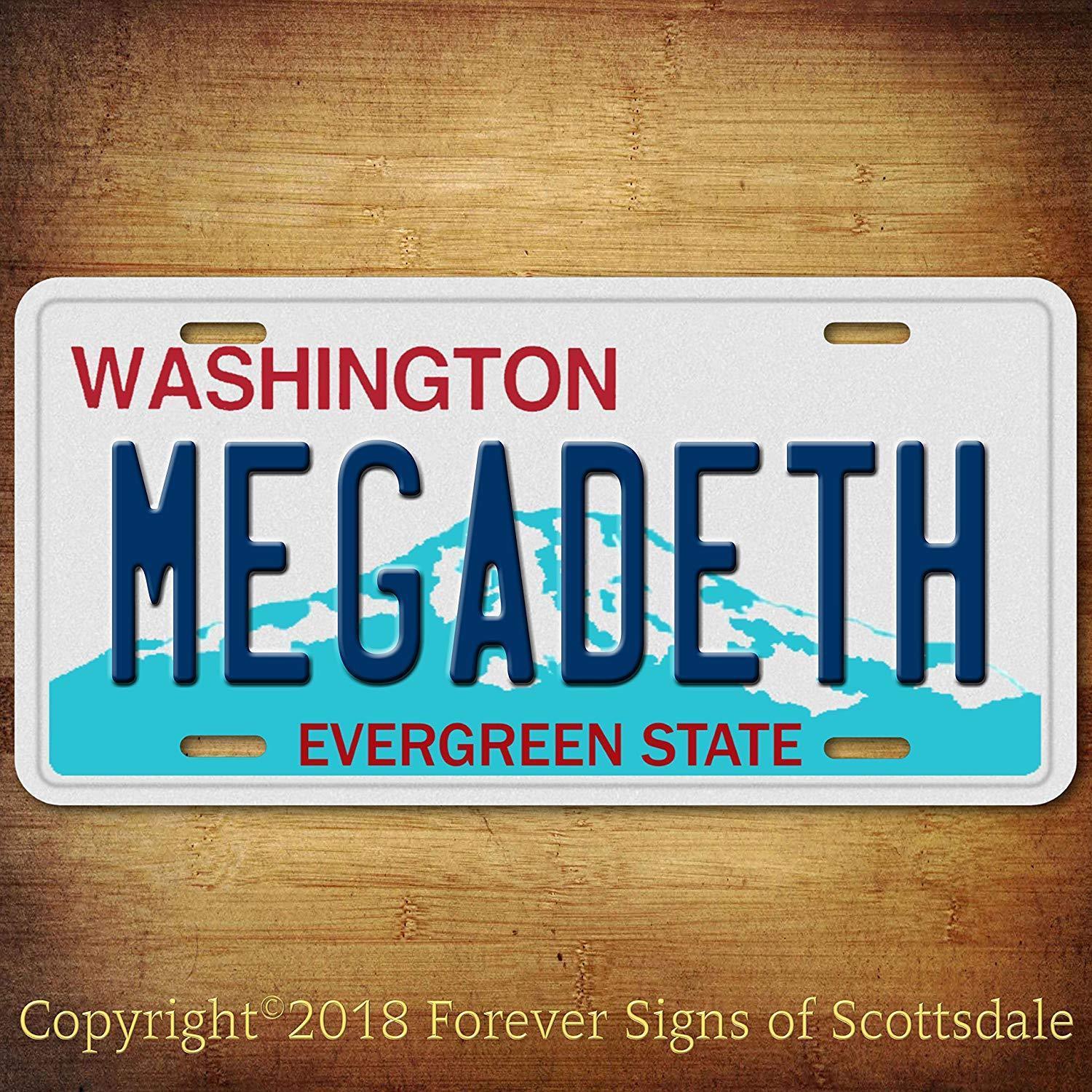 Megadeth Heavy Metal Band Oklahoma State Vanity Aluminum License Plate Tag