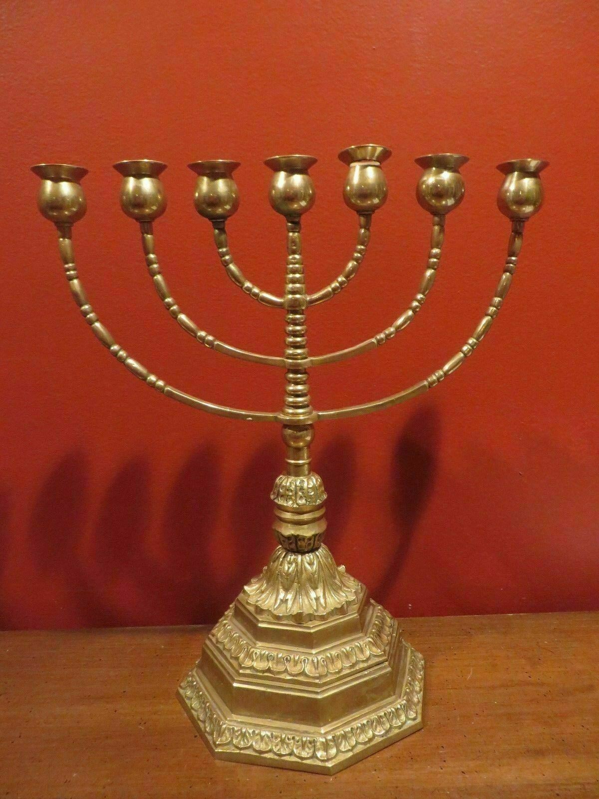 Brutalist Menorah Judaica Candelabra Temple Knesset Bronze 15