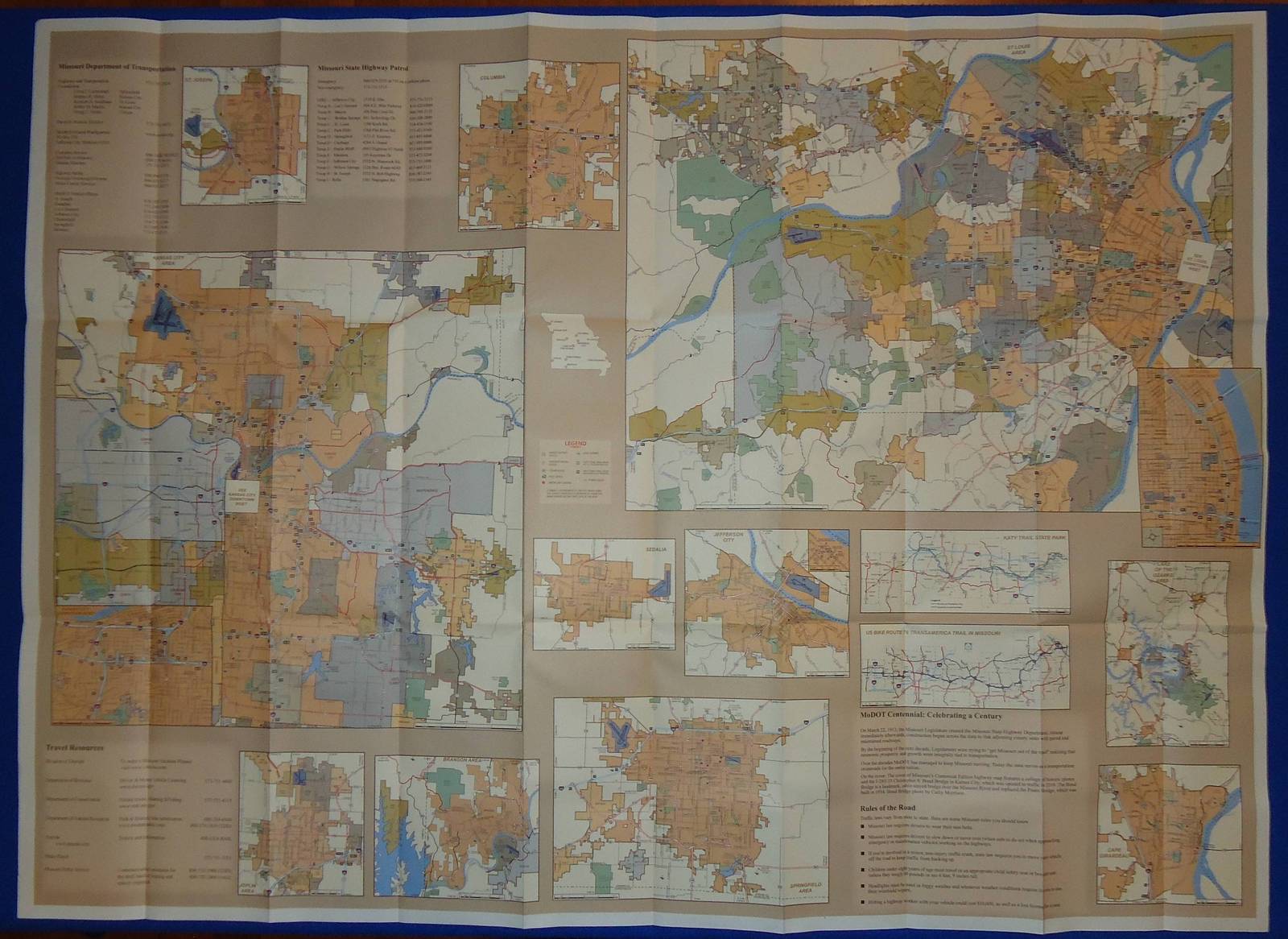 BRAND NEW SPECIAL MISSOURI STATE HIGHWAY MAP CENTENNIAL EDITION GREAT