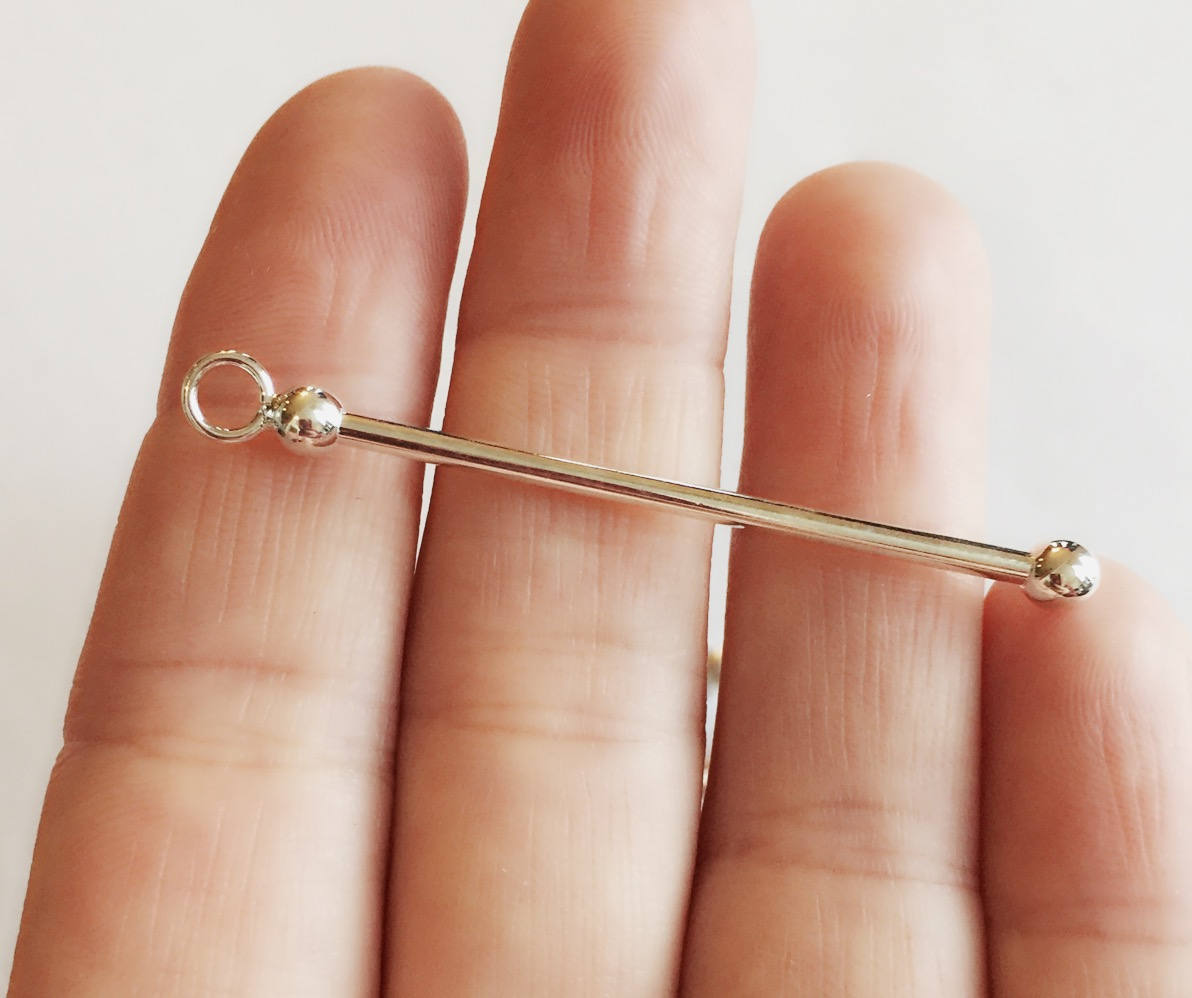 Stainless Steel Beadable Pendant Bar / 2" Bead Bar / Large Hole Bead