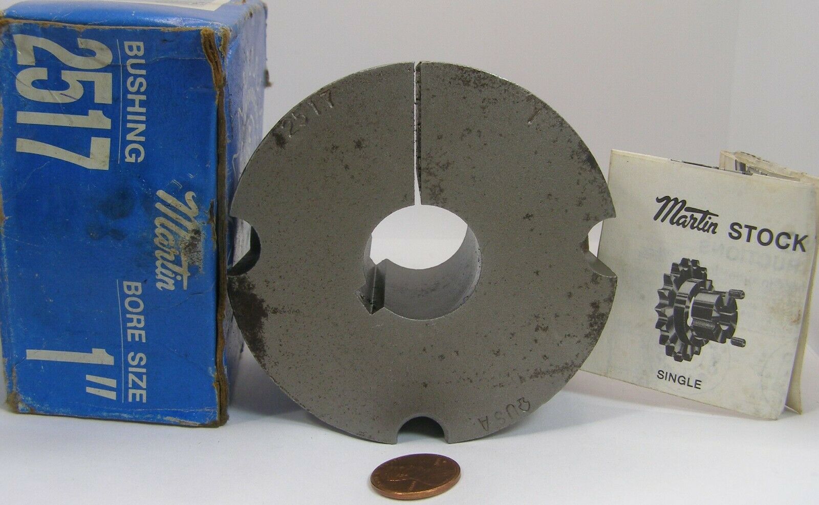 Martin Taper Lock Bushing 1" 2517 Old Stock Rust Spots 2 screws
