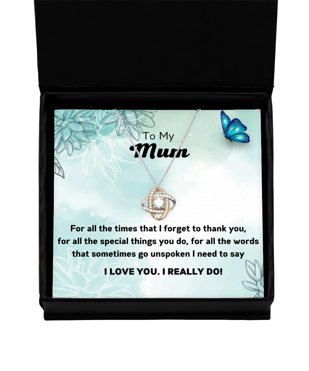 To my Mum,  Love Knot Rose Gold Necklace. Model 64024