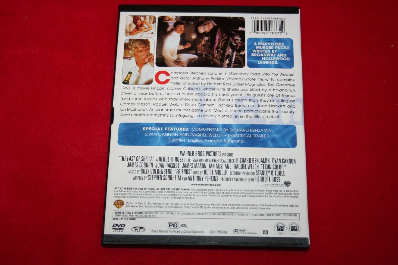 THE LAST OF SHEILA James Coburn Raquel Welch DVD OOP Widescreen 1973 ...