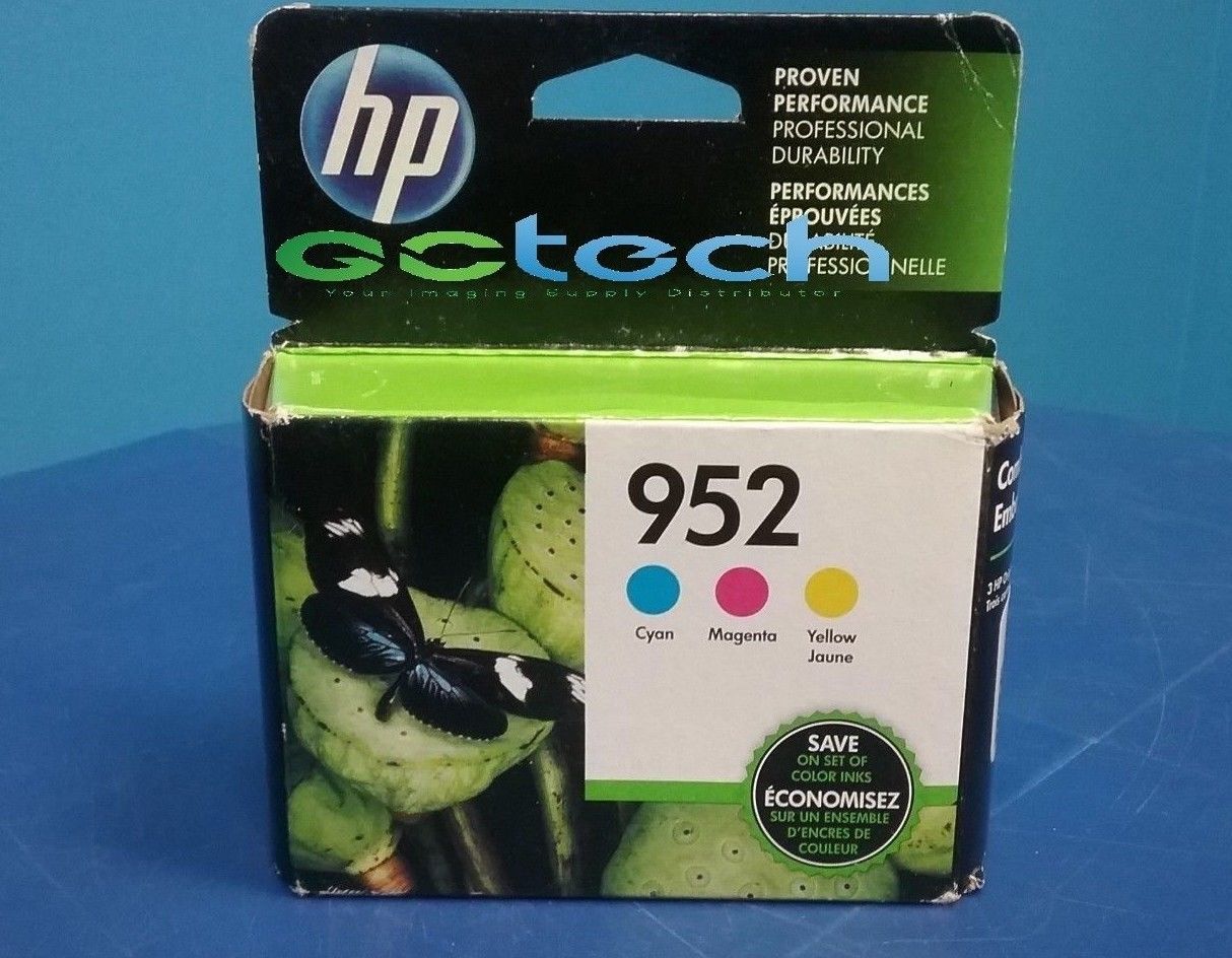 Genuine Hp 952 Cmy Color Ink Cartridges N9k27an140 Combo 3pack 3796