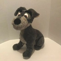 Disney Parks Lady And The Tramp Scamp Large Plush 16 Inch Gray Dog - $19.79