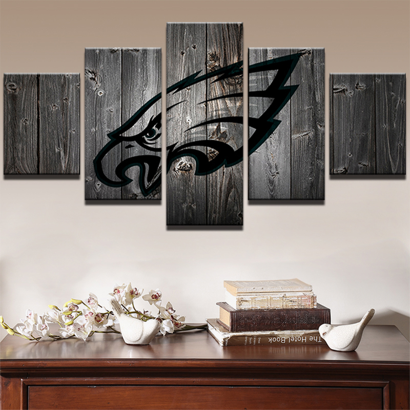 5 Panel Philadelphia Eagles Football Canvas Printed Painting Wall Art