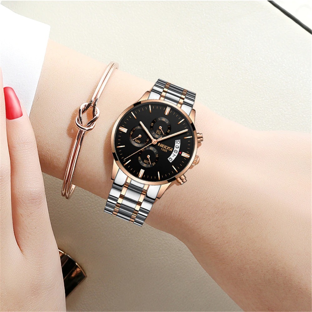 Unbranded - Luxury ceramic round face analog women water resistant business casual watch