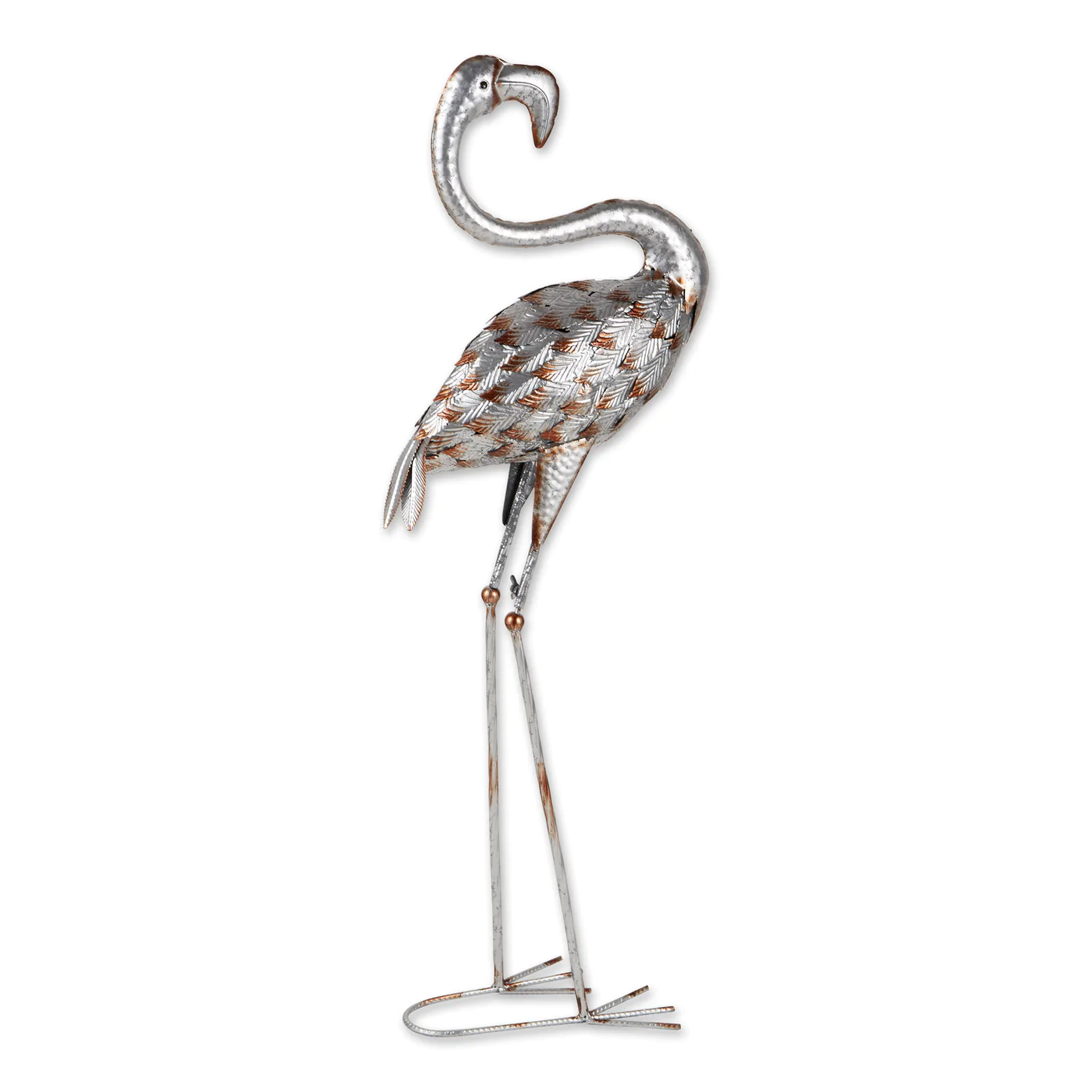  Standing Tall Galvanized Flamingo StatueT - $64.44