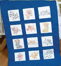 Jack Dempsey Needle Art Puppies Quilt Block Set - $8.96