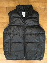 * old navy solid black puffer zip up vest kids size medium 8 - $11.88