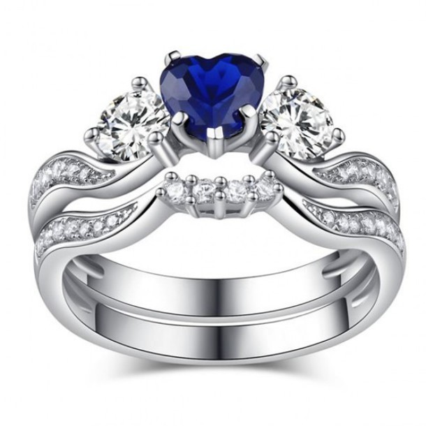 Diamond And Blue Sapphire Wedding Sets Pictures
