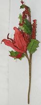 Unbranded 999367 Green Red Poinsettia  Holly Berries Christmas Decoration image 3