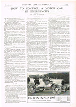 1905 The Winton Car Sedan Automobile Magazine Article &amp; Advertisment Vin... - $12.22