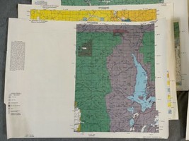Vintage 1980 Lot (8) Wyoming Quad Index Map US Dept of Interior 22x16.5" 2 Sided image 2